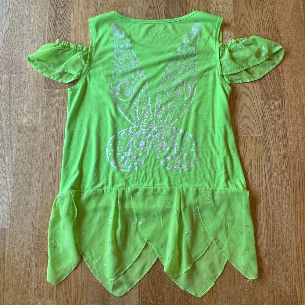 Disney Parks Tinkerbell Costume Top Silver Fairy Wings Size Medium